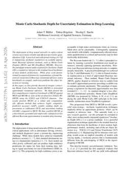 Monte Carlo Stochastic Depth for Uncertainty Estimation in Deep Learning