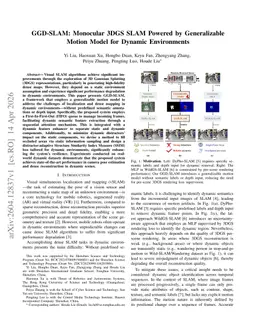 GGD-SLAM: Monocular 3DGS SLAM Powered by Generalizable Motion Model for Dynamic Environments