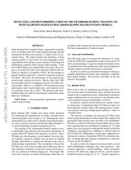 Detecting and refurbishing ground truth errors during training of deep learning-based echocardiography segmentation models