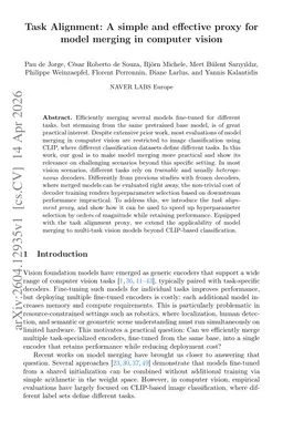 Task Alignment: A simple and effective proxy for model merging in computer vision