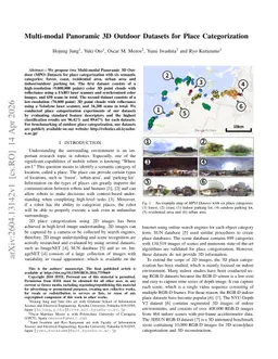 Multi-modal panoramic 3D outdoor datasets for place categorization