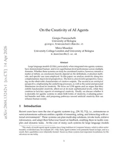 On the Creativity of AI Agents