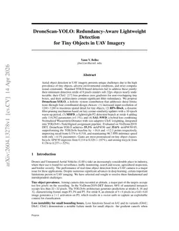 DroneScan-YOLO: Redundancy-Aware Lightweight Detection for Tiny Objects in UAV Imagery