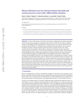 Physics-informed reservoir characterization from bulk and extreme pressure events with a differentiable simulator