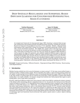 Deep Spatially-Regularized and Superpixel-Based Diffusion Learning for Unsupervised Hyperspectral Image Clustering