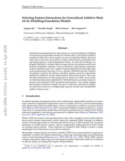 Selecting Feature Interactions for Generalized Additive Models by Distilling Foundation Models