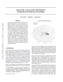 Linear Probe Accuracy Scales with Model Size and Benefits from Multi-Layer Ensembling