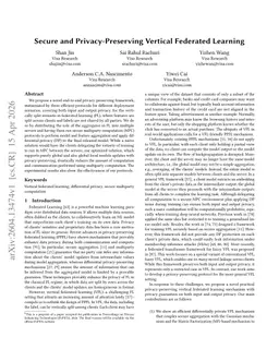 Secure and Privacy-Preserving Vertical Federated Learning