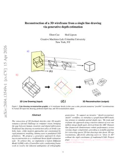Reconstruction of a 3D wireframe from a single line drawing via generative depth estimation