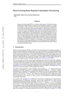 (How) Learning Rates Regulate Catastrophic Overtraining