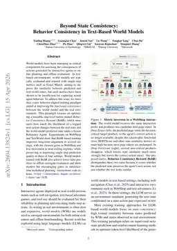 Beyond State Consistency: Behavior Consistency in Text-Based World Models