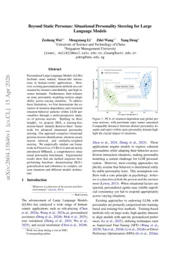 Beyond Static Personas: Situational Personality Steering for Large Language Models