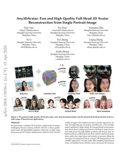 Any3DAvatar: Fast and High-Quality Full-Head 3D Avatar Reconstruction from Single Portrait Image