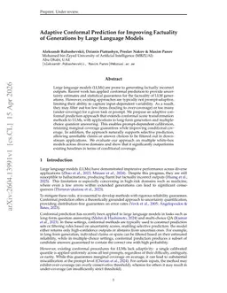 Adaptive Conformal Prediction for Improving Factuality of Generations by Large Language Models