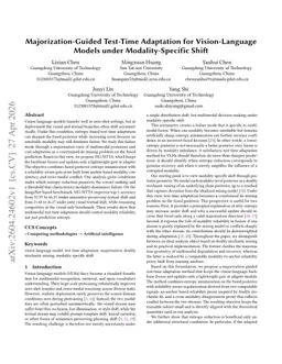 Majorization-Guided Test-Time Adaptation for Vision-Language Models under Modality-Specific Shift