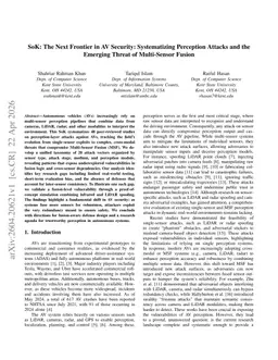 SoK: The Next Frontier in AV Security: Systematizing Perception Attacks and the Emerging Threat of Multi-Sensor Fusion
