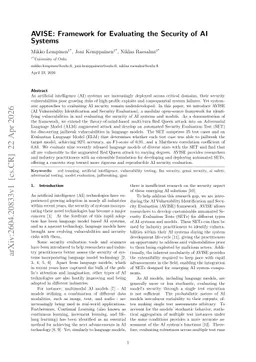 AVISE: Framework for Evaluating the Security of AI Systems