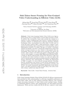 Sink-Token-Aware Pruning for Fine-Grained Video Understanding in Efficient Video LLMs