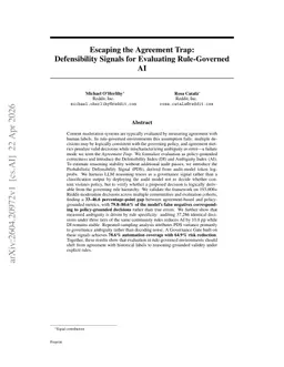 Escaping the Agreement Trap: Defensibility Signals for Evaluating Rule-Governed AI