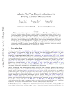 Adaptive Test-Time Compute Allocation with Evolving In-Context Demonstrations