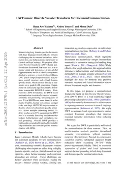 DWTSumm: Discrete Wavelet Transform for Document Summarization
