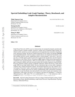 Spectral Embeddings Leak Graph Topology: Theory, Benchmark, and Adaptive Reconstruction