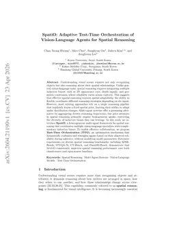 SpatiO: Adaptive Test-Time Orchestration of Vision-Language Agents for Spatial Reasoning