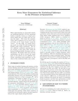 Even More Guarantees for Variational Inference in the Presence of Symmetries