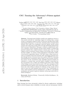 CSC: Turning the Adversary's Poison against Itself