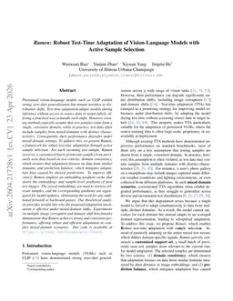 Ramen: Robust Test-Time Adaptation of Vision-Language Models with Active Sample Selection