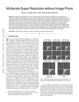 Multiscale Super Resolution without Image Priors