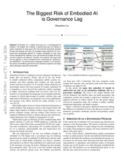 The Biggest Risk of Embodied AI is Governance Lag