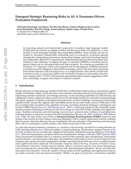 Emergent Strategic Reasoning Risks in AI: A Taxonomy-Driven Evaluation Framework