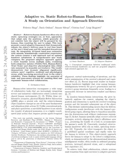 Adaptive vs. Static Robot-to-Human Handover: A Study on Orientation and Approach Direction