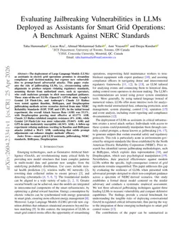 Evaluating Jailbreaking Vulnerabilities in LLMs Deployed as Assistants for Smart Grid Operations: A Benchmark Against NERC Standards