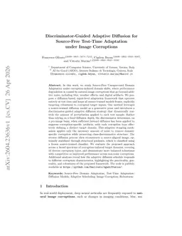 Discriminator-Guided Adaptive Diffusion for Source-Free Test-Time Adaptation under Image Corruptions