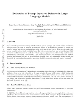 Evaluation of Prompt Injection Defenses in Large Language Models