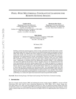 Pixel-Wise Multimodal Contrastive Learning for Remote Sensing Images