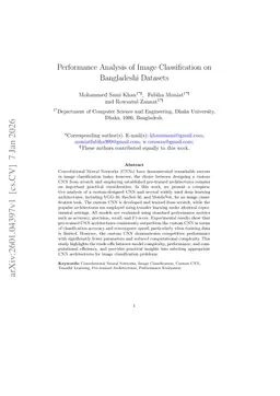 Performance Analysis of Image Classification on Bangladeshi Datasets