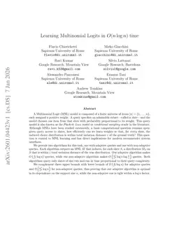 Learning Multinomial Logits in $O(n \log n)$ time