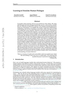 Learning to Simulate Human Dialogue