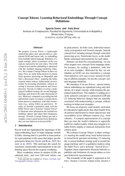 Concept Tokens: Learning Behavioral Embeddings Through Concept Definitions