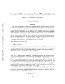 Convergence Rates for Learning Pseudo-Differential Operators