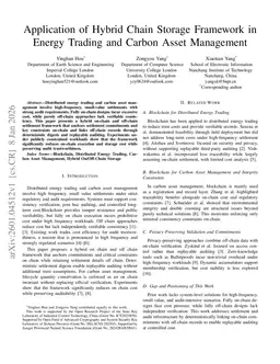 Application of Hybrid Chain Storage Framework in Energy Trading and Carbon Asset Management