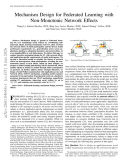 Mechanism Design for Federated Learning with Non-Monotonic Network Effects