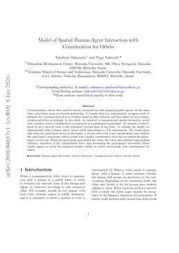 Model of Spatial Human-Agent Interaction with Consideration for Others