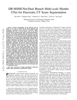 DB-MSMUNet:Dual Branch Multi-scale Mamba UNet for Pancreatic CT Scans Segmentation