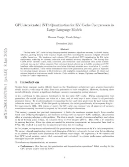 GPU-Accelerated INT8 Quantization for KV Cache Compression in Large Language Models