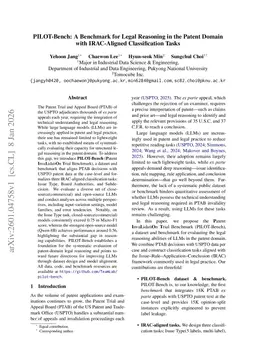 PILOT-Bench: A Benchmark for Legal Reasoning in the Patent Domain with IRAC-Aligned Classification Tasks