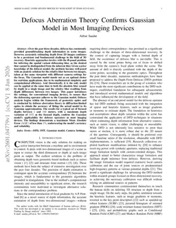Defocus Aberration Theory Confirms Gaussian Model in Most Imaging Devices